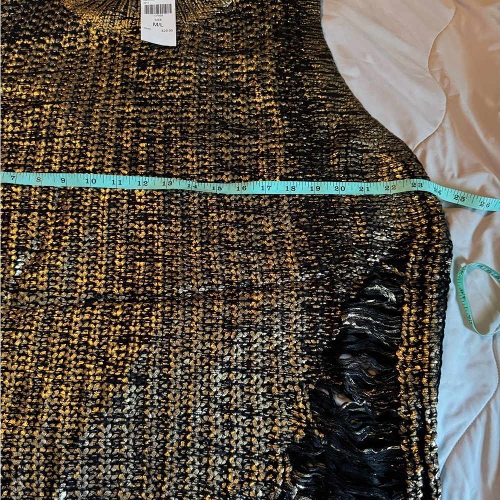 Gold metallic sweater dress size m/l - Picture 5 of 6